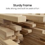 ROVO KIDS Ultimate Outdoor Monkey Bars Playset Frame, with Climbing Wall, Disc Swing, Rope Ladder - Image 8