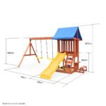 Rovo Kids Outdoor Slide and Swing Play Set with Climbing Wall and Sandpit - Image 2