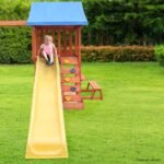 Rovo Kids Outdoor Slide and Swing Play Set with Climbing Wall and Sandpit - Image 3
