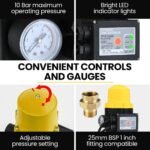 PROTEGE 2350W Automatic High Pressure Water Jet Pump, with Auto Digital Controller, for Rainwater Tank, Grey Water, Irrigation - Image 8