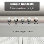 EUROCHEF 60cm Fixed Stainless Steel Rangehood, Quiet 3-Speed, 4-Layer Dishwashable Filters, Halogen Lights EFR60S - Image 3