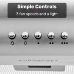 EUROCHEF 90cm Fixed Stainless Steel Rangehood, Quiet 3-Speed, 4-Layer Dishwashable Filters, Halogen Lights EFR90S - Image 3