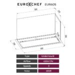 EUROCHEF 60cm Undermount Rangehood Stainless Steel, Quiet 3-Speed, 3-Layer Dishwashable Filter, LED Lights EUR60S - Image 2
