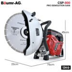BAUMR-AG 350mm Professional Concrete Demolition Saw 74cc 2-Stroke, Wet and Dry Demo Cutting, 14" Diamond Blade, Anti-Vibration System - Image 2
