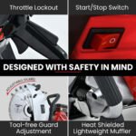 BAUMR-AG 350mm Professional Concrete Demolition Saw 74cc 2-Stroke, Wet and Dry Demo Cutting, 14" Diamond Blade, Anti-Vibration System - Image 10