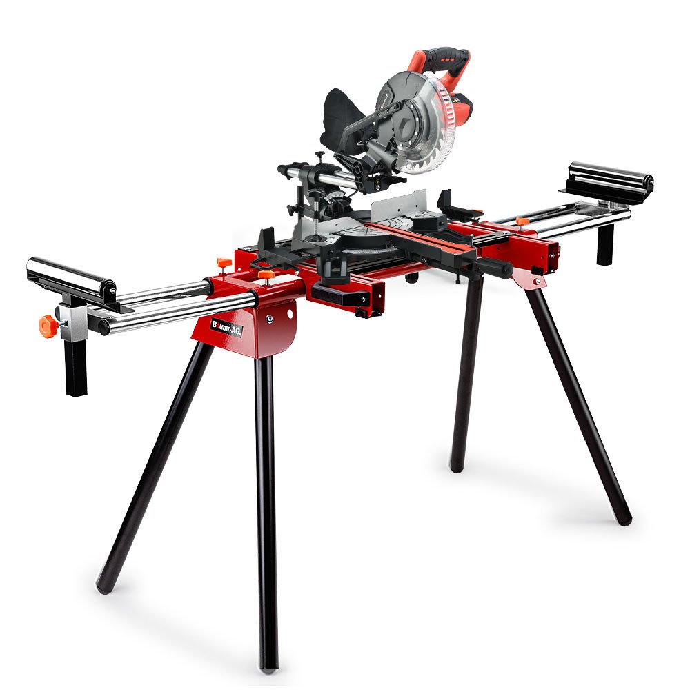 V219-SAWMTRBM20SF17-74305-00.jpg BAUMR-AG 210mm Sliding Compound Mitre Drop Saw and Adjustable Stand Combo - Image 1