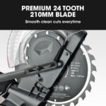 BAUMR-AG 210mm Sliding Compound Mitre Drop Saw and Adjustable Stand Combo - Image 2