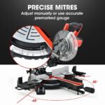BAUMR-AG 210mm Sliding Compound Mitre Drop Saw and Adjustable Stand Combo - Image 5