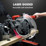 BAUMR-AG 305mm Dual Bevel Sliding Compound Mitre Drop Saw and Adjustable Stand Combo - Image 3