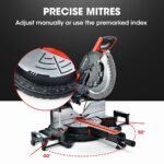 BAUMR-AG 305mm Dual Bevel Sliding Compound Mitre Drop Saw and Adjustable Stand Combo - Image 5