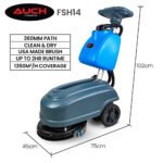 AUCH FSH14 Floor Scrubber & Dryer, 360mm, Battery Powered, Walk Behind, Multi-purpose Commercial Grade Machine - Image 2