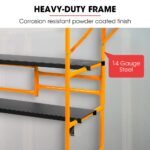 BAUMR-AG Mobile Scaffold Platform, 226kg Load, Steel Frame, Dual Height, Folding for easy Transport and Storage, Locking Castors, Tool Tray - Image 2