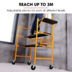 BAUMR-AG Mobile Scaffold Platform, 226kg Load, Steel Frame, Dual Height, Folding for easy Transport and Storage, Locking Castors, Tool Tray - Image 3