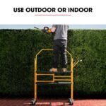 BAUMR-AG Mobile Scaffold Platform, 226kg Load, Steel Frame, Dual Height, Folding for easy Transport and Storage, Locking Castors, Tool Tray - Image 10