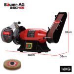 BAUMR-AG Bench Grinder Sander and Polisher Combo, 150mm Grinding Wheel, 50mm Linisher, 520W Brushless Motor, w/ Wire and Buffing Wheels - Image 2