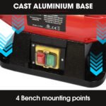 BAUMR-AG Bench Grinder Sander and Polisher Combo, 150mm Grinding Wheel, 50mm Linisher, 520W Brushless Motor, w/ Wire and Buffing Wheels - Image 4