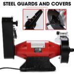 BAUMR-AG Bench Grinder Sander and Polisher Combo, 150mm Grinding Wheel, 50mm Linisher, 520W Brushless Motor, w/ Wire and Buffing Wheels - Image 5