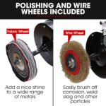 BAUMR-AG Bench Grinder Sander and Polisher Combo, 150mm Grinding Wheel, 50mm Linisher, 520W Brushless Motor, w/ Wire and Buffing Wheels - Image 7