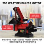 BAUMR-AG Bench Vertical Belt and Disc Sander Combo, 25mm Linisher, 125mm Sanding Disc, Brushless Motor, Dust Collection Ports - Image 3