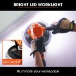 UNIMAC 180mm 850W Handheld Drywall Sander, Electric Dry Wall Sanding Machine, with Automatic Vacuum System, LED Worklight, 6x Sanding Discs - Image 6