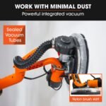 Unimac 225mm 750W Telescopic Long Reach Dry Wall Sander Kit, Foldable, Vacuum System, LED Worklight, 6x Sanding Discs - Image 3