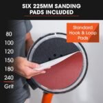 Unimac 225mm 750W Telescopic Long Reach Dry Wall Sander Kit, Foldable, Vacuum System, LED Worklight, 6x Sanding Discs - Image 4
