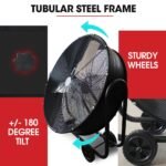 BAUMR-AG 36" 914mm Industrial Mobile Floor Drum Fan, 290W Brushless Motor, Tilting, Large, Commercial, Heavy-duty Frame, EESS Certified - Image 6