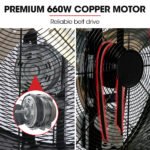 BAUMR-AG 42" 1067mm 660W Industrial Mobile Floor Drum Fan, Belt Drive, Tilting, Large, Commercial,  Heavy-duty Frame, EESS Certified - Image 3