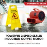 Baumr-AG 3-Speed Carpet Dryer Air Mover Blower Fan, 700CFM, Sealed Copper Motor, Poly Housing - Image 2