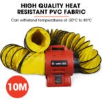 Baumr-AG 200mm (8 inch) Portable Axial Air Mover Blower Fan with 10m Ventilation Duct - Image 5