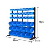BAUMR-AG 39 Parts Bin Rack Storage System Floor Mount - Blue - Image 2