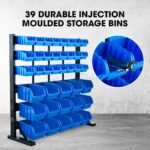 BAUMR-AG 39 Parts Bin Rack Storage System Floor Mount - Blue - Image 3