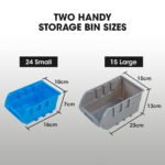 BAUMR-AG 39 Parts Bin Rack Storage System Floor Mount - Blue - Image 8