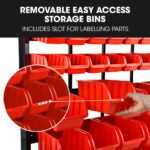 BAUMR-AG 39 Parts Bin Rack Storage System Floor Mount - Red - Image 5