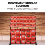 BAUMR-AG 39 Parts Bin Rack Storage System Floor Mount - Red - Image 6