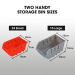 BAUMR-AG 39 Parts Bin Rack Storage System Floor Mount - Red - Image 8