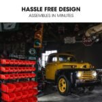 BAUMR-AG 39 Parts Bin Rack Storage System Floor Mount - Red - Image 9