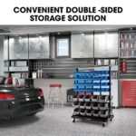 BAUMR-AG 94 Parts Bin Rack Storage System Mobile Double-Sided - Blue - Image 4