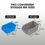 BAUMR-AG 94 Parts Bin Rack Storage System Mobile Double-Sided - Blue - Image 8
