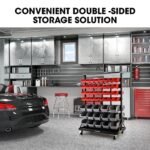 BAUMR-AG 94 Parts Bin Rack Storage System Mobile Double-Sided - Red - Image 4
