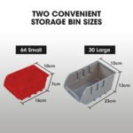 BAUMR-AG 94 Parts Bin Rack Storage System Mobile Double-Sided - Red - Image 8