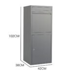 FORTIA Freestanding Parcel Post Box Letterbox, Letter Slot, Woodland Grey - Image 2