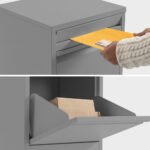 FORTIA Freestanding Parcel Post Box Letterbox, Letter Slot, Woodland Grey - Image 4