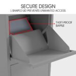 FORTIA Freestanding Parcel Post Box Letterbox, Letter Slot, Woodland Grey - Image 5