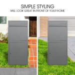 FORTIA Freestanding Parcel Post Box Letterbox, Letter Slot, Woodland Grey - Image 6