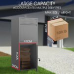 FORTIA Freestanding Parcel Post Box Letterbox, Letter Slot, Woodland Grey - Image 9