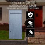 FORTIA Freestanding Parcel Post Box Letterbox, Letter Slot, Light Grey - Image 3