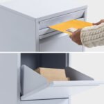 FORTIA Freestanding Parcel Post Box Letterbox, Letter Slot, Light Grey - Image 4