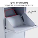 FORTIA Freestanding Parcel Post Box Letterbox, Letter Slot, Light Grey - Image 5