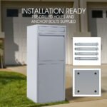 FORTIA Freestanding Parcel Post Box Letterbox, Letter Slot, Light Grey - Image 10